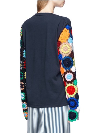  - JW ANDERSON - Floral crochet sleeve unisex jersey top