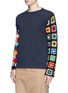 Front View - Click To Enlarge - JW ANDERSON - Floral crochet sleeve unisex jersey top