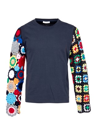 Main View - Click To Enlarge - JW ANDERSON - Floral crochet sleeve unisex jersey top