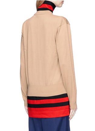  - JW ANDERSON - Stripe turtleneck layered Merino wool unisex sweater