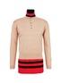 Main View - Click To Enlarge - JW ANDERSON - Stripe turtleneck layered Merino wool unisex sweater