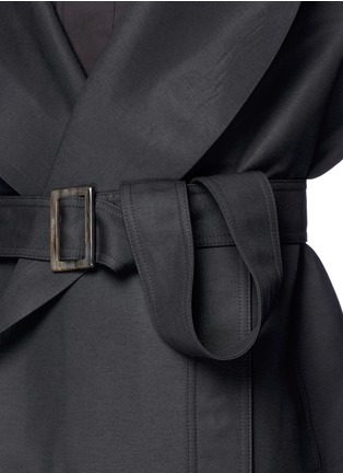 Detail View - Click To Enlarge - RICK OWENS  - Hooded belted trench coat