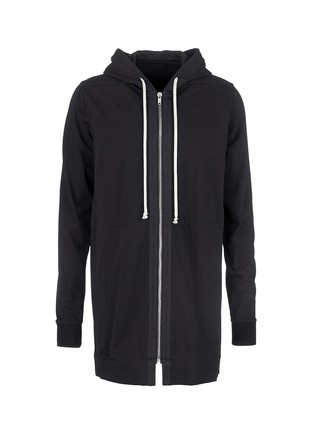 Main View - Click To Enlarge - RICK OWENS  - Stone wash jersey zip hoodie