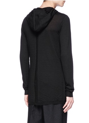 Back View - Click To Enlarge - RICK OWENS  - Hooded cashmere sweater