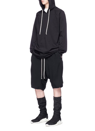Figure View - Click To Enlarge - RICK OWENS  - Stone wash jersey hoodie