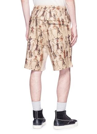 Back View - Click To Enlarge - UNDERCOVER - Dancing skull print sweat shorts