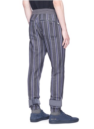 Back View - Click To Enlarge - UNDERCOVER - Strap detail stripe sweatpants