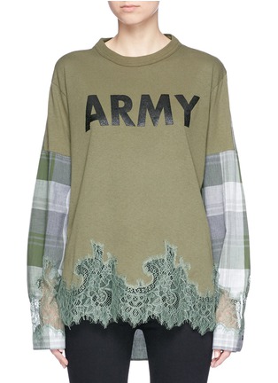 Main View - Click To Enlarge - DRY CLEAN ONLY - 'Army' print long sleeve T-shirt