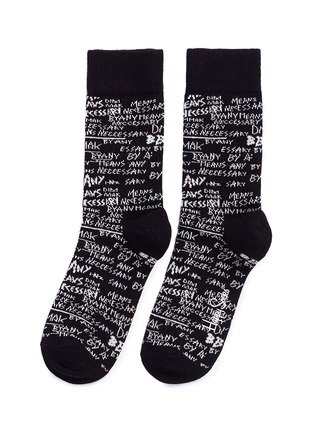 Main View - Click To Enlarge - HAPPY SOCKS - x Steve Aoki slogan socks