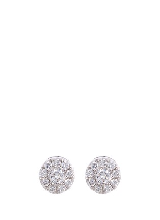 Main View - Click To Enlarge - LC COLLECTION JEWELLERY - Diamond 18k white gold circular stud earrings