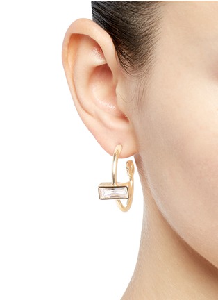 Figure View - Click To Enlarge - EDDIE BORGO - Cubic zirconia hoop earrings
