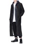 Figure View - Click To Enlarge - BY WALID - Raw edge linen twill coat