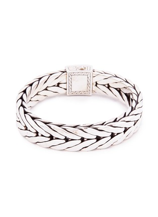 Figure View - Click To Enlarge - JOHN HARDY - Onyx silver weave effect link chain bracelet