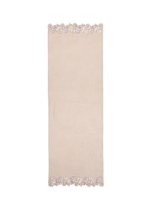 Main View - Click To Enlarge - JANAVI - Chantilly lace border Merino wool scarf