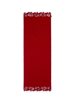 Main View - Click To Enlarge - JANAVI - Chantilly lace border Merino wool scarf
