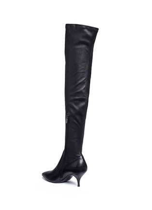 Detail View - Click To Enlarge - PEDDER RED - 'Darin' stretch nappa leather thigh high boots