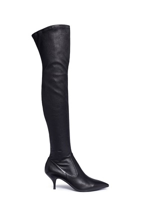 Main View - Click To Enlarge - PEDDER RED - 'Darin' stretch nappa leather thigh high boots