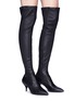 Figure View - Click To Enlarge - PEDDER RED - 'Darin' stretch nappa leather thigh high boots