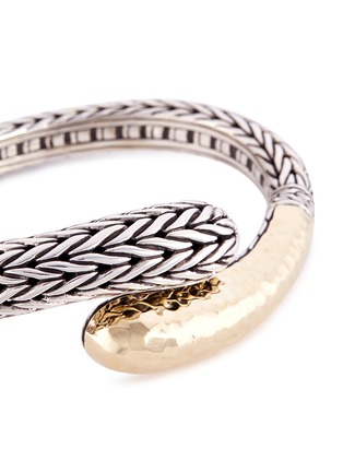 Detail View - Click To Enlarge - JOHN HARDY - 18k yellow gold and silver hammered chain effect cuff