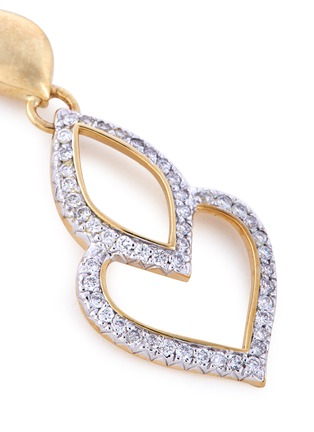 Detail View - Click To Enlarge - JOHN HARDY - Diamond 18k yellow gold Naga hoop drop earrings
