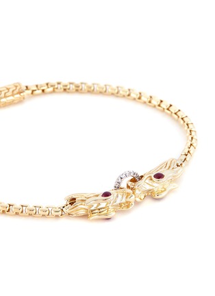 Detail View - Click To Enlarge - JOHN HARDY - Diamond ruby 18k yellow gold naga chain bracelet