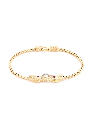 Main View - Click To Enlarge - JOHN HARDY - Diamond ruby 18k yellow gold naga chain bracelet