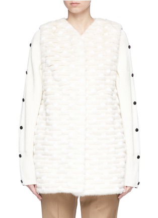 Main View - Click To Enlarge - ISLA - 'Decha' dotted mink fur long gilet