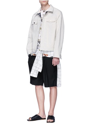Figure View - Click To Enlarge - 3.1 PHILLIP LIM - Ribbed waistband wool Bermuda shorts