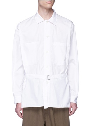 Main View - Click To Enlarge - 3.1 PHILLIP LIM - Belted slogan print oversized painter shirt