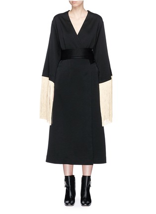 Main View - Click To Enlarge - ELLERY - 'Ritz' fringed reversible crepe wrap dress