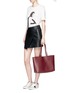 Front View - Click To Enlarge - SAINT LAURENT - Leather shopping tote