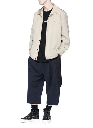 Figure View - Click To Enlarge - SONG FOR THE MUTE - Detachable strap cropped twill pants
