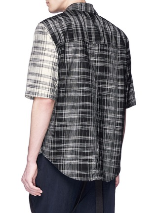 Back View - Click To Enlarge - SONG FOR THE MUTE - 'Coordinates' print check plaid short sleeve shirt