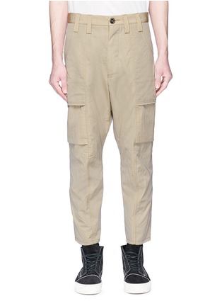 Main View - Click To Enlarge - SONG FOR THE MUTE - 'Kick' cropped twill cargo pants