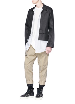 Figure View - Click To Enlarge - SONG FOR THE MUTE - 'Kick' cropped twill cargo pants