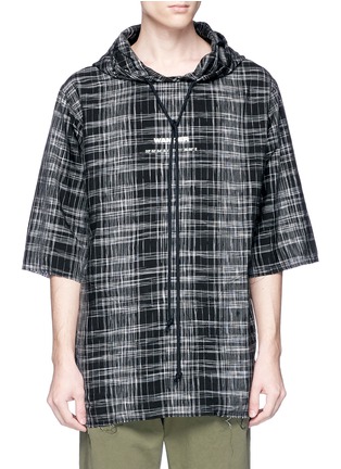 Main View - Click To Enlarge - SONG FOR THE MUTE - 'Wander' print check plaid quarter sleeve hoodie