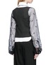 Back View - Click To Enlarge - ANN DEMEULEMEESTER - Floral lace sleeve jersey cropped cardigan