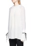 Front View - Click To Enlarge - ANN DEMEULEMEESTER - Drawstring collar hopsack top