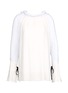 Main View - Click To Enlarge - ANN DEMEULEMEESTER - Drawstring collar hopsack top