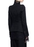 Back View - Click To Enlarge - ANN DEMEULEMEESTER - Contrast velvet sash twill blazer