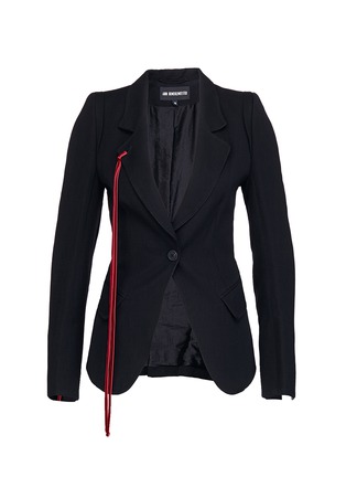 Main View - Click To Enlarge - ANN DEMEULEMEESTER - Contrast velvet sash twill blazer