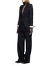 Figure View - Click To Enlarge - ANN DEMEULEMEESTER - Contrast velvet sash twill blazer