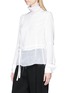 Front View - Click To Enlarge - ANN DEMEULEMEESTER - 'Vittorio' tie gauze panel top