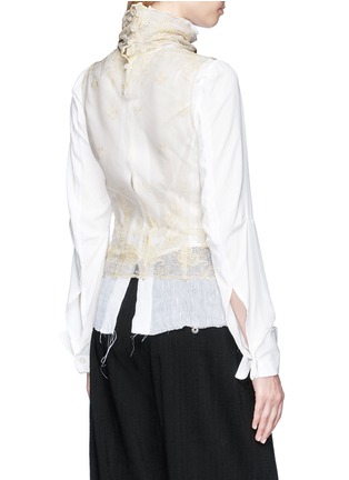 Back View - Click To Enlarge - ANN DEMEULEMEESTER - 'Genevieve' floral embroidered sleeveless mesh top