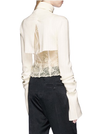 Back View - Click To Enlarge - ANN DEMEULEMEESTER - 'Zegna' split back virgin wool cropped sweater