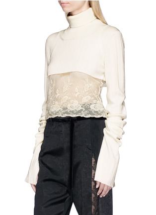 Front View - Click To Enlarge - ANN DEMEULEMEESTER - 'Zegna' split back virgin wool cropped sweater
