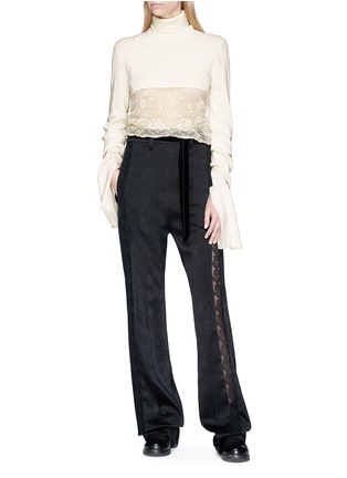 Figure View - Click To Enlarge - ANN DEMEULEMEESTER - 'Zegna' split back virgin wool cropped sweater
