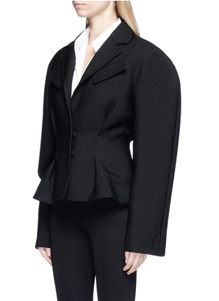 Front View - Click To Enlarge - JACQUEMUS - Darted wool basketweave blazer
