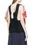 Back View - Click To Enlarge - JW ANDERSON - Floral print twill panel French terry tank top