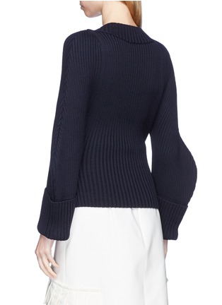 Back View - Click To Enlarge - JACQUEMUS - 'La Maille Boléro' sculptural sleeve wool sweater
